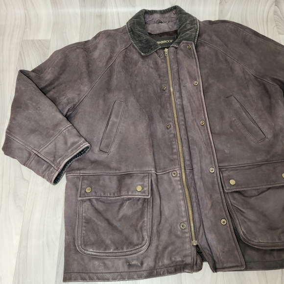 BRASS BOOT Mens XL Brown Leather Utility Jacket Field Motorcycle Coat Vintage - Picture 4 of 12